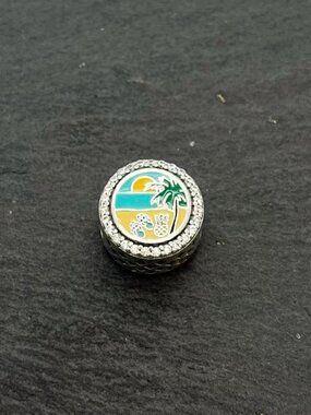 Pandora St. Maarten Travel Beach Exclusive Bead Charm Sterling Silver Jewelry